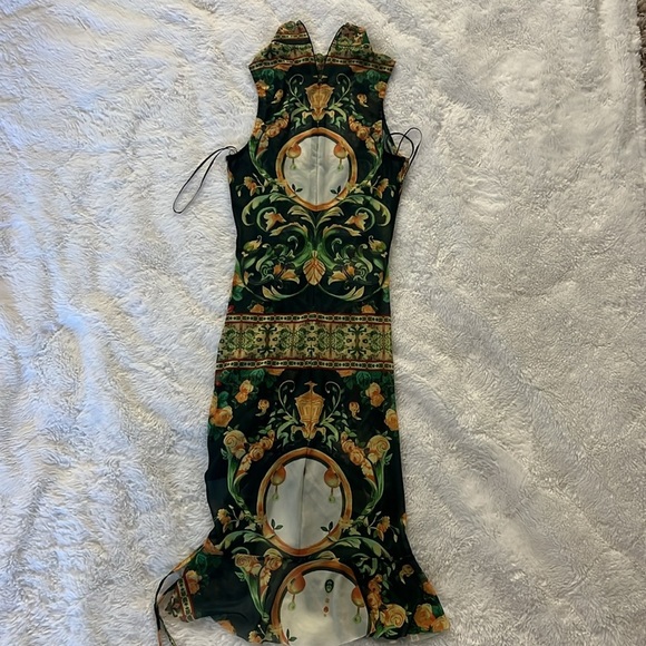 Fashion Nova Multi Color Mesh Halter Midi Dress Size S - Picture 6 of 8